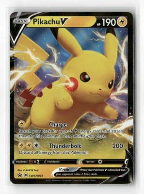 Pikachu V Promo SWSH: Sword & Shield Promo Cards SWSH061 Pokemon NM - Image 1 of 2