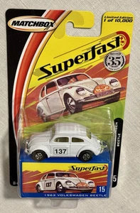 2004 Matchbox Superfast No 15 1962 WHITE VOLKSWAGEN VW BEETLE BUG MOC - Picture 1 of 10