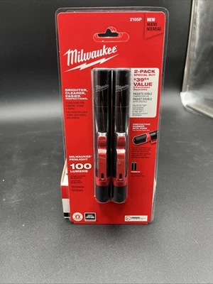 Milwaukee 100 Lumens Aluminum Pen Light with Clip (2-Pack) Model: # 2105P - Image 1 of 4