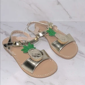 NEW Harper canyon pineapple Gold Pineapple Kids Sandals girls 9 - Picture 1 of 4