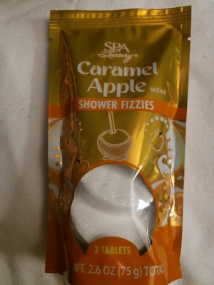 Spa Luxury Caramel Apple Shower Fizzies 3 Tablets Smells Fantastic!! - Image 1 of 3