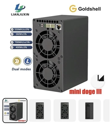 Goldshell Mini Doge 3 III Dual Mode 700m/550m  with bitmain PSU - Image 1 of 2