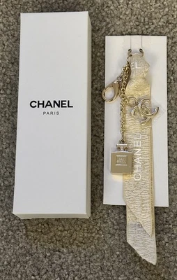 Chanel Vip Gift No 5 Perfume Charm Keychain Gold Ribbon Bag Tag Bag Charm - image 1 of 3