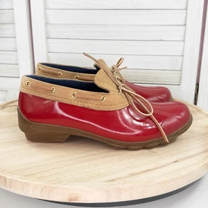 Scarpe stivali Sperry acqua salata anatra rosso marrone donna 9 impermeabili 1 occhio STS85632 - Foto 1 di 10