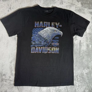 Harley Davidson Eagle T-Shirt Herren Large schwarz Roanoke VA Graphic Tee Biker - Bild 1 von 9