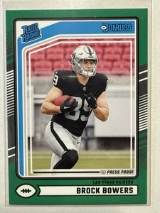 2024 Panini Donruss - Rated Rookie Brock Bowers #394 Green Press Proof (RC) - Picture 1 of 2