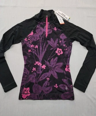 New Smartwool Womens Classic Merino Wool Base Layer 1/4 Zip Sz Extra Small $120 - Image 1 of 4