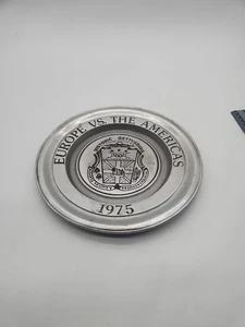 Rare Vintage Europe Vs The America Historic Gettysburg Pewter Plate - Picture 1 of 5