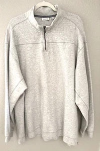 Pullover para hombre Dillard's Rowm cuarto cremallera 3XB alto blanco gris 100 % algodón cálido - Imagen 1 de 9