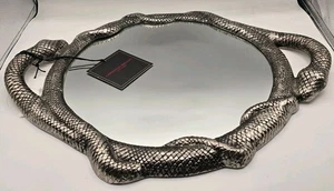 Christian Siriano 3D Halloween Snake Mirror Serving Tray Silver Wall Mirror - Picture 1 of 7