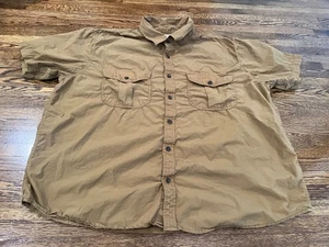 Filson Shirt Men XXL Gold Ochre Short Sleeve Cotton Button Up Lightweight - Picture 1 of 8