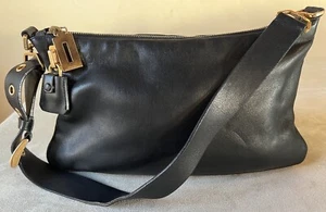 VTG Prada Black Lambskin New Box Padlock Purse Gold Hardware w/COA BR0551 EUC - Picture 1 of 15