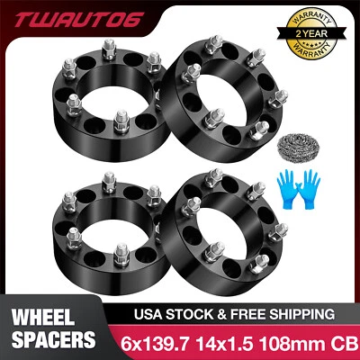 1"/1.25"/1.5"/2" 6x5.5 Wheel Spacers for Chevy Silverado 1500 Tahoe/GMC/Cadilac - Image 1 of 4