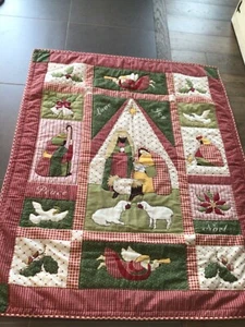 Christian Book Distributors Nativity Quilt 48.5” x 58.5” Throw Hand Stitched  - Picture 1 of 10