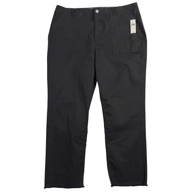 Pantalones Anthropologie Pilcro para mujer 38x27 negro carbono parche bolsillos dobladillo crudo nuevos con etiquetas Foto 1 de 4