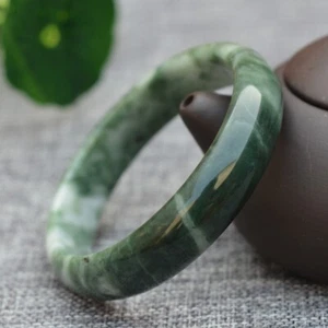 Bracciale Bracciale Giada Verde Mezzanotte HQ A++ Pietra 100% Naturale Fatto a Mano Donna UK - Foto 1 di 10
