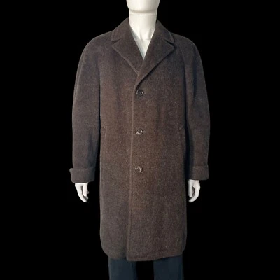Vintage 60s Mens Alpaca Top Coat Over Coat by CHRISTONETTE of Copenhagen 46" - Image 1 of 4