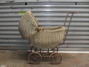 cane dolls pram for sale