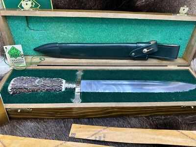 1989 Puma Hirschfänger With Stag Handles & Leather Sheath In Presentation Box - Image 1 of 4