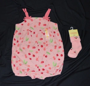 Gymboree SWEET CHERRIES Pink Bubble Romper & Socks NWT 12-18 or 18-24 mo Choice - Picture 1 of 5