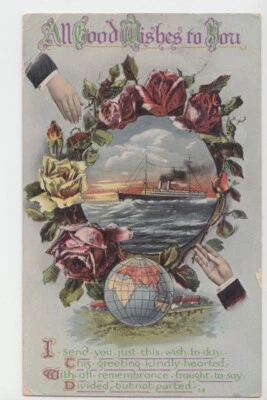 A Vintage Colour Postcard - All Good Wishes To You - Image 1 of 2