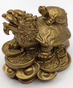Dragon Turtle on Tokens with Turtle On Back Hindu Figure 3.25"Lx2.5"Wx2.5"H - Picture 1 of 7