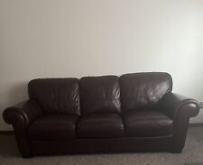3 Seat Leather Couch With Matching Ottoman/ Pickup Only