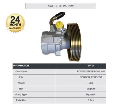 Brand New POWER STEERING PUMP for PEUGEOT PARTNER Box 1.6 HDi 75 2006-2008 - Image 1 of 4