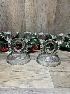 2 Imperial Glass Double Twin Candleholders Circa 1936 No 782 - Picture 1 of 18