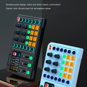 M6 Professional Live Sound Card OTG 48V RGB Mixer Board Voice-Changing Artifact - Bild 1 von 14