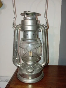 LAMPADA LANTERNA PETROLIO VINTAGE BAT 158 VETRO CRISTAL MADE IN GDR COLOR SILVER - Foto 1 di 6