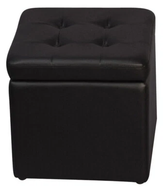 Sitzhocker mit Stauraum "Würfel",abnehmbarer Deckel, Kunstlederbezug in 4 Farben - Bild 1 von 2