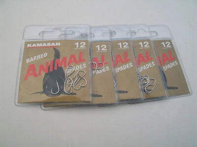 50 x Animal Barbed Spade End Hooks. Sizes Available  12, 14, 16, 18 & 20. - Image 1 of 4