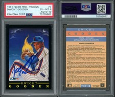 1991 Fleer Pro Visions #7 Dwight Gooden Signed PSA 6 PSA DNA 10 Auto
