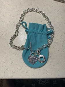 Tiffany & Co. Herzetikett Kippkette Halskette 925 Sterlingsilber Box + Beutel - Bild 1 von 4