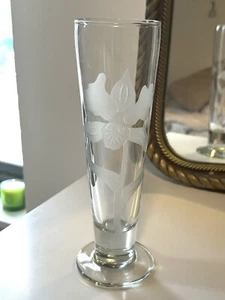 Vintage M. Den signierte Iris Blume geätzt Vase/Pilsner Glas - Bild 1 von 4
