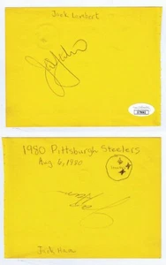 Jack Lambert + Jack Ham Dual Signed 1980 Album Page JSA COA Steelers - Picture 1 of 1