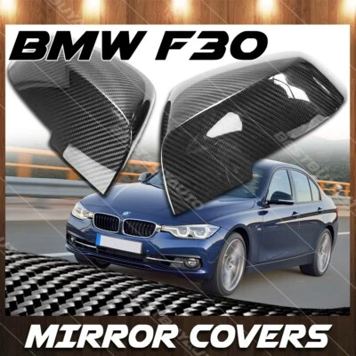 Cubierta de espejo lateral para BMW Serie 2 3 4 F20 F22 F30 F32 Fibra de carbono Adherente Foto 1 de 4