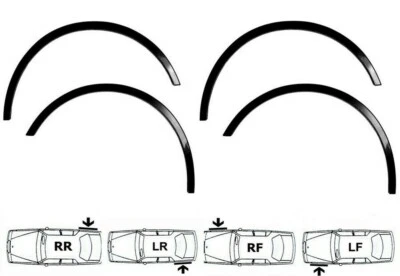 RENAULT MEGANE 1996-2002 Extensions d'aile Noir Mat 2 AV et 2 AR Neuf set - Photo 1/4