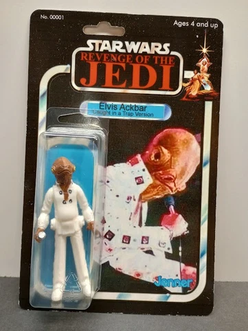 Kenner Vintage Style Elvis Ackbar novelty figurine from Star Wars.  Custom Made Cover