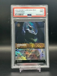 PSA 9 MINT Chernabog Evildoer Inklands Enchanted Holo Lorcana Card #205/204 - Picture 1 of 2