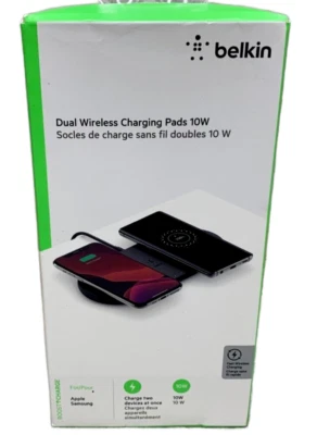 NEW Belkin 10W Qi Dual Wireless Charging Pad - Black (WIZ002TTBK) - Image 1 of 4