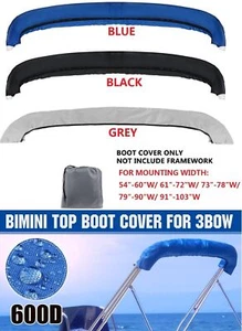 Bimini Top Bota Cubierta Bolsa de Almacenamiento Calcetín Barco Sombra Sin Marco Para 3 Arcos 600D 3 Colores - Imagen 1 de 13