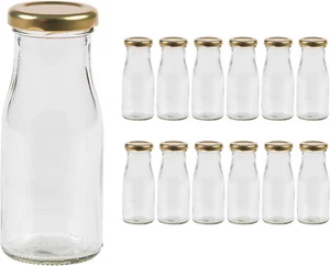 leere Glasflaschen 150ml Schraubverschluss Gold Milchflaschen Saftflaschen Saft - Bild 1 von 1
