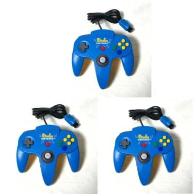 Nintendo 64 Controller Pikachu Pokemon Set of 3 N64 Blue Yellow NUS-005 Limited - Image 1 of 4