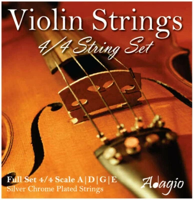 Violin Strings Set by ADAGIO PRO -  4/4 3/4 2/4 Ideal Replacement Pack G D A E - Image 1 of 4