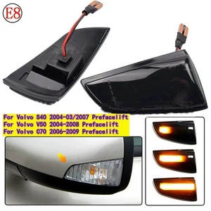 Pair Rearview Side Mirror Turn Signal Light for Volvo S40 V50 C70 2004-2009 - Picture 1 of 5