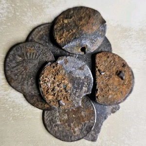 10 X 1800s 2 Reales Mexico Spain Sea Salavage Shipwreck Silver Lot - Picture 1 of 9