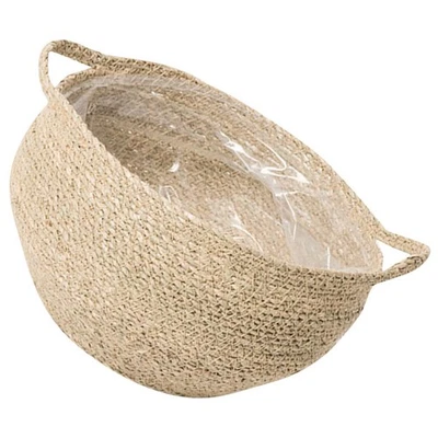  Übertopf Korb Geflochtener Mit Henkel Handgefertigter Blumenkorb - Bild 1 von 4