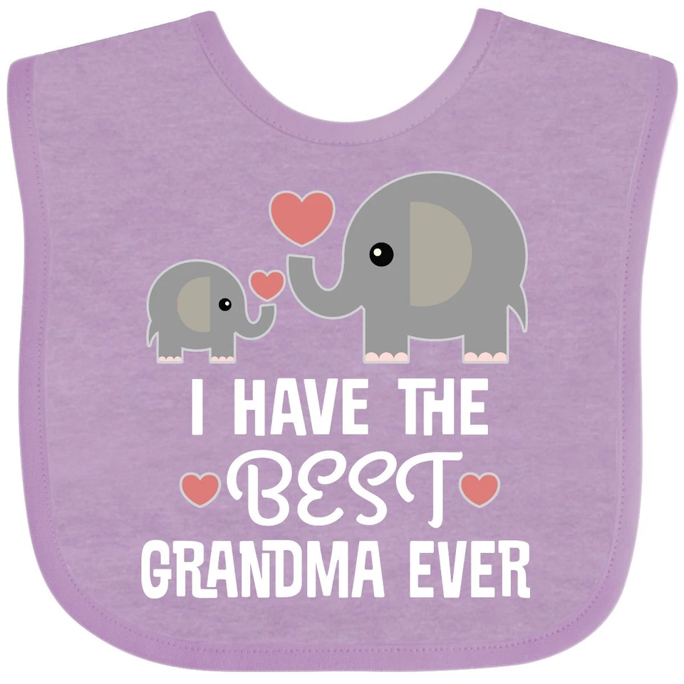 Lindo corazón fauces Inktastic Grandma Ever bebé babero nieto elefante Foto 1 de 1